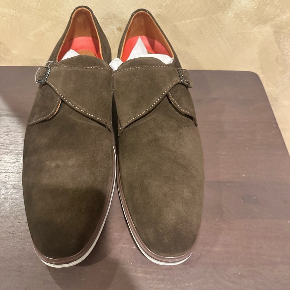 Stacy Adams Taylen Plain Toe Monk Olive Green Loafer